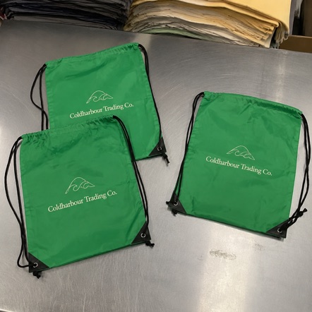 Drawstring backpacks with logo printing
